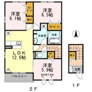 グラン ビュー ソニック A棟の間取り画像