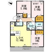 ベルメゾン古賀島の間取り画像