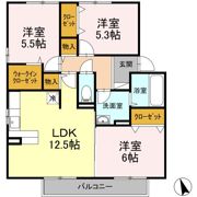 クローバー学研台 A棟の間取り画像