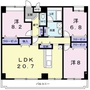センチュリーヒルズ新都心の間取り画像