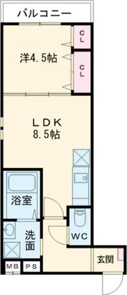 フジパレス瓢箪山の間取り画像