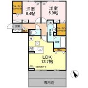 ディーシャンブル八田 Aの間取り画像