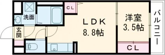 ラルヴェールⅢの間取り画像