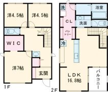TOWAIE東中島 A棟の間取り画像