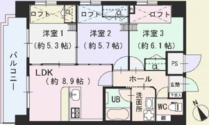 グランドポレストーネ大手町弐番館(ファミリー)の間取り画像