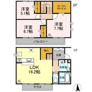 D-room平和戸建Ⅰの間取り画像