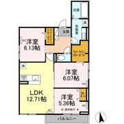 セレスティア上野町Bの間取り画像