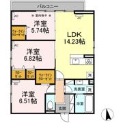セレスティア上野町Bの間取り画像
