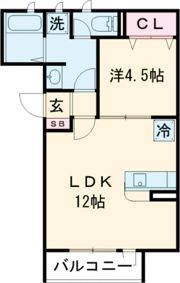 MISTRAL西延末Ⅰの間取り画像