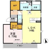 ヴォンエルフ古国府 D棟の間取り画像