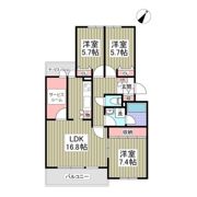 リブレス成田B-3の間取り画像