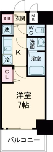 プレサンス三宮東フィールの間取り画像
