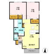 コリーヌ Aの間取り画像