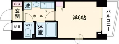 エステムコート神戸元町通の間取り画像