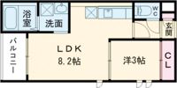 R-smartプルミエール黒髪の間取り画像