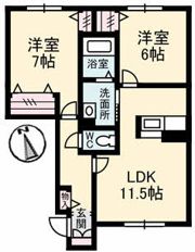 グランマスト木太町Ⅱ棟の間取り画像