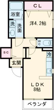 ル・デセール堺の間取り画像