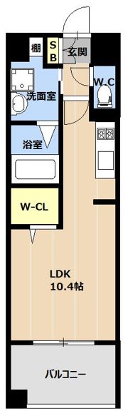 LIBTH天神東Ⅱの間取り画像
