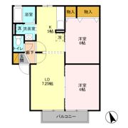 キングスコート Bの間取り画像