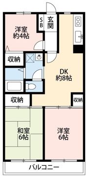 ベルデユール永野Ⅰの間取り画像