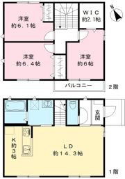 蕨市南町4丁目戸建の間取り画像
