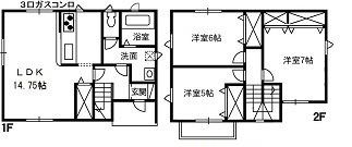 ベルリード安原ウエスト Aの間取り画像