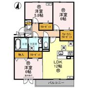 ﾛｲｼﾞｪﾝﾄﾊﾟｰｸｽ ﾚｲｸﾀｳﾝ Ⅱ Cの間取り画像