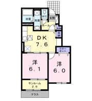 NoblePeach壱番館の間取り画像