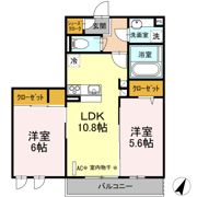 クローバー相生 Bの間取り画像