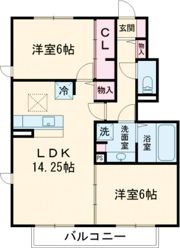 クイーン ベル A棟の間取り画像