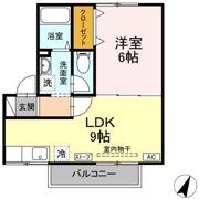ハイカムール鷹清水 Aの間取り画像
