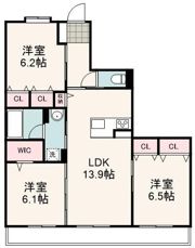 シャンテ大岩本町の間取り画像