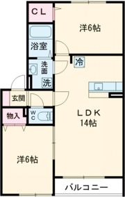 ベルソス苫小牧 Aの間取り画像