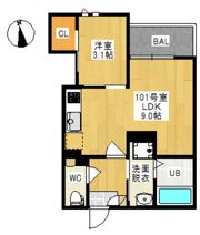 GRANDTIC 奥田Ⅵ(グランティック オクダシックス)の間取り画像