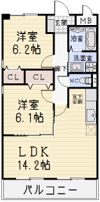 カーサ犬山Ⅱの間取り画像