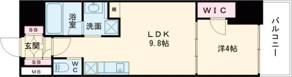 ブエナビスタ神戸三宮の間取り画像