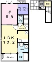 フィオーレ西庄Bの間取り画像