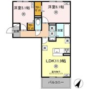 セジュールオッツ長嶺の間取り画像