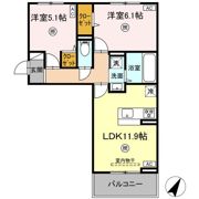 セジュールオッツ長嶺の間取り画像