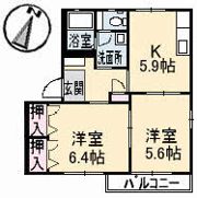 クィーンヴィラ若宮の間取り画像