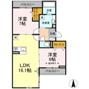 Riziere六町(ﾘｼﾞｴﾙﾛｸﾁｮｳ)の間取り画像