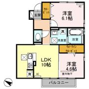 ソフィア ドゥ ボヌール 吉敷 B棟の間取り画像