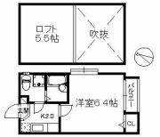 パレット六本松の間取り画像