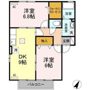セジュール美里 B棟の間取り画像