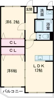 セレーナ直方Ⅱの間取り画像