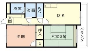 サンハイツ六十谷の間取り画像