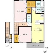 ルワ･ソレイユ Bの間取り画像