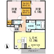 オーベル向中野 Aの間取り画像