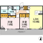 エクスプレス新八代 B棟の間取り画像