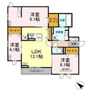 DーROOM泉崎Ⅱの間取り画像